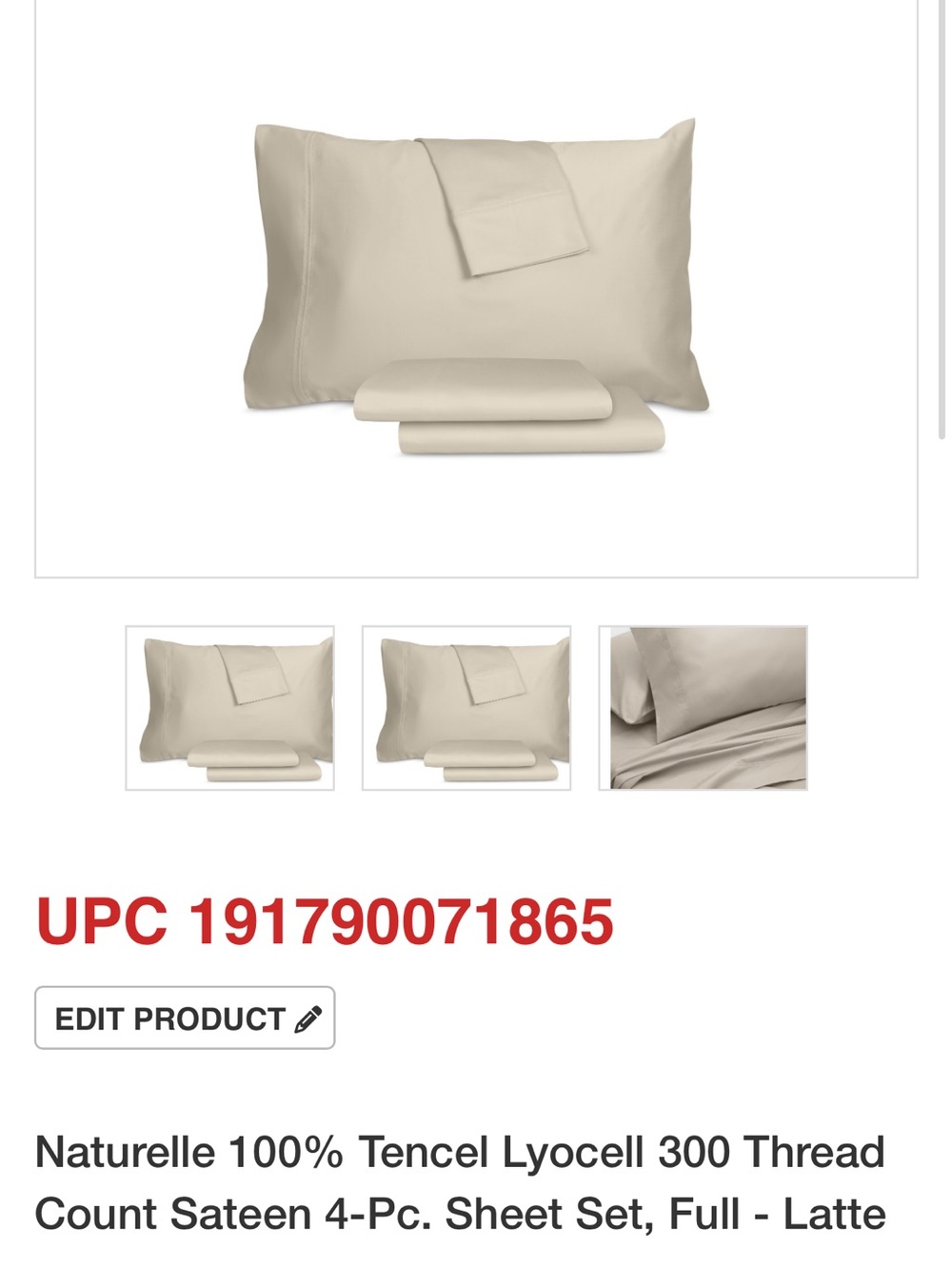 100% Tencel Lyocell Sateen Sheet Set — Latte
